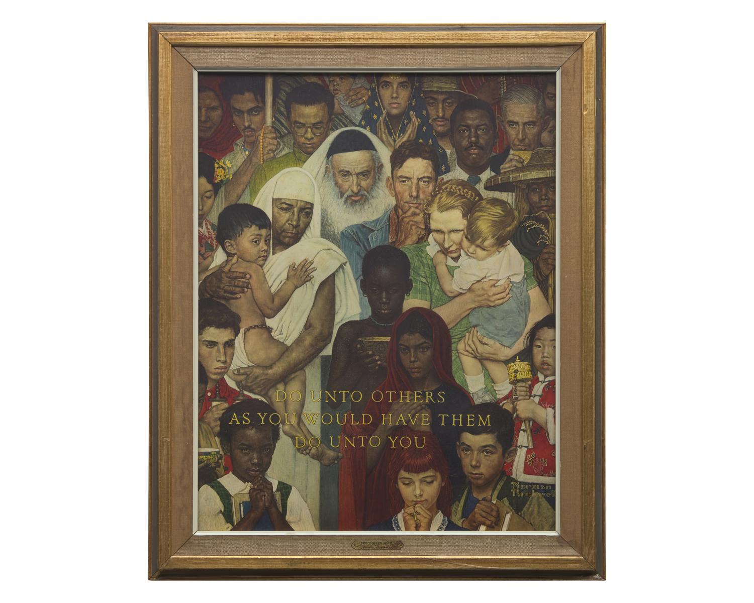 [Americana] Rockwell, Norman. Group of 2 Posters and a Typed Letter, signed