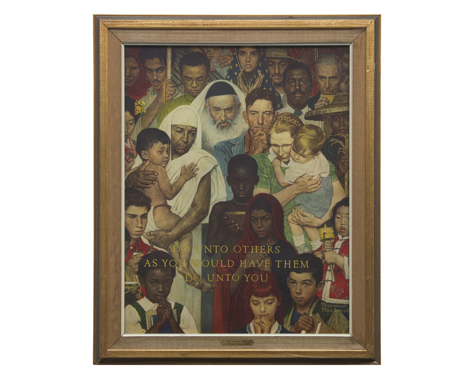 [Americana] Rockwell, Norman. Group of 2 Posters and a Typed Letter, signed