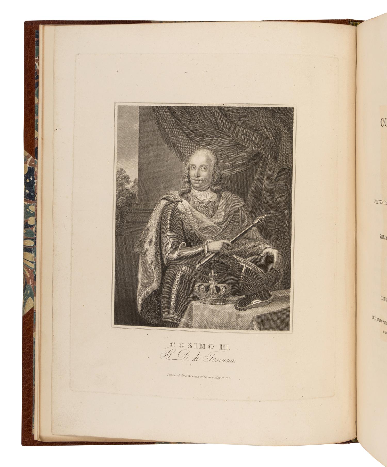 [MAGALOTTI, Lorenzo (1637-1712)]. Travels of Cosmo the Third, Grand Duke of Tuscany, through England, During the Reign of King Charles the Second... To Which is Prefixed, a Memoir of His Life . London: J. Mawman, 1821.