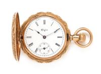 A Multicolor Gold Hunter Case Pocket Watch, Elgin, Circa 1890, 23.90 dwts.