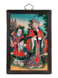 A Chinese Export Reversed Glass Painting