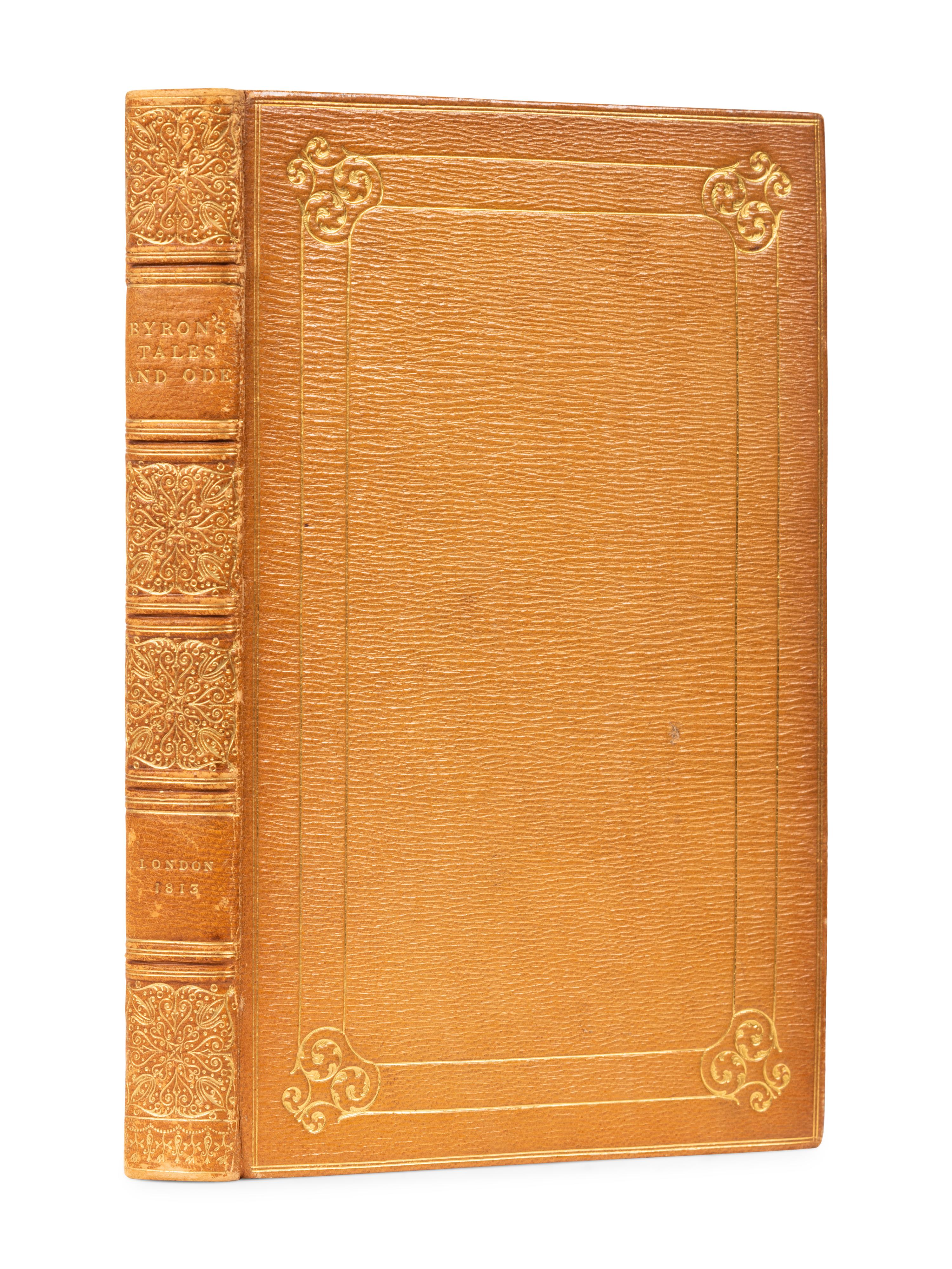 [FORE-EDGE PAINTING]. BYRON, George Gordon Noel, Lord (1788-1824). The Giaour: A Fragment of a Turkish Tale. -- The Bride of Abydos. -- The Corsair. -- Ode to Napoleon Buonaparte. London: John Murray, 1813, 1814, 1814, 1814.