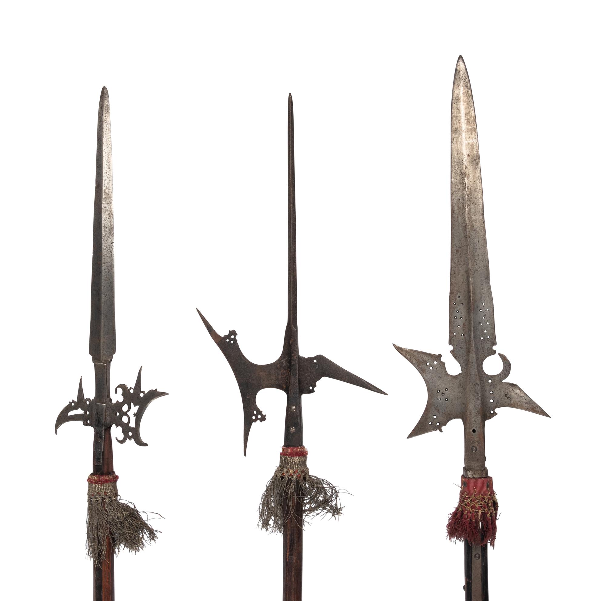 A Group of Three Continental Halberds