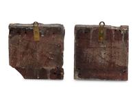 A Pair of Carved Walnut Dog-Form Wall Mounts