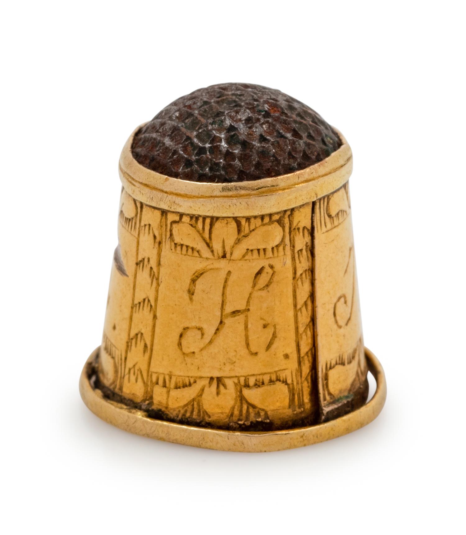 A Yellow Gold Child's Thimble