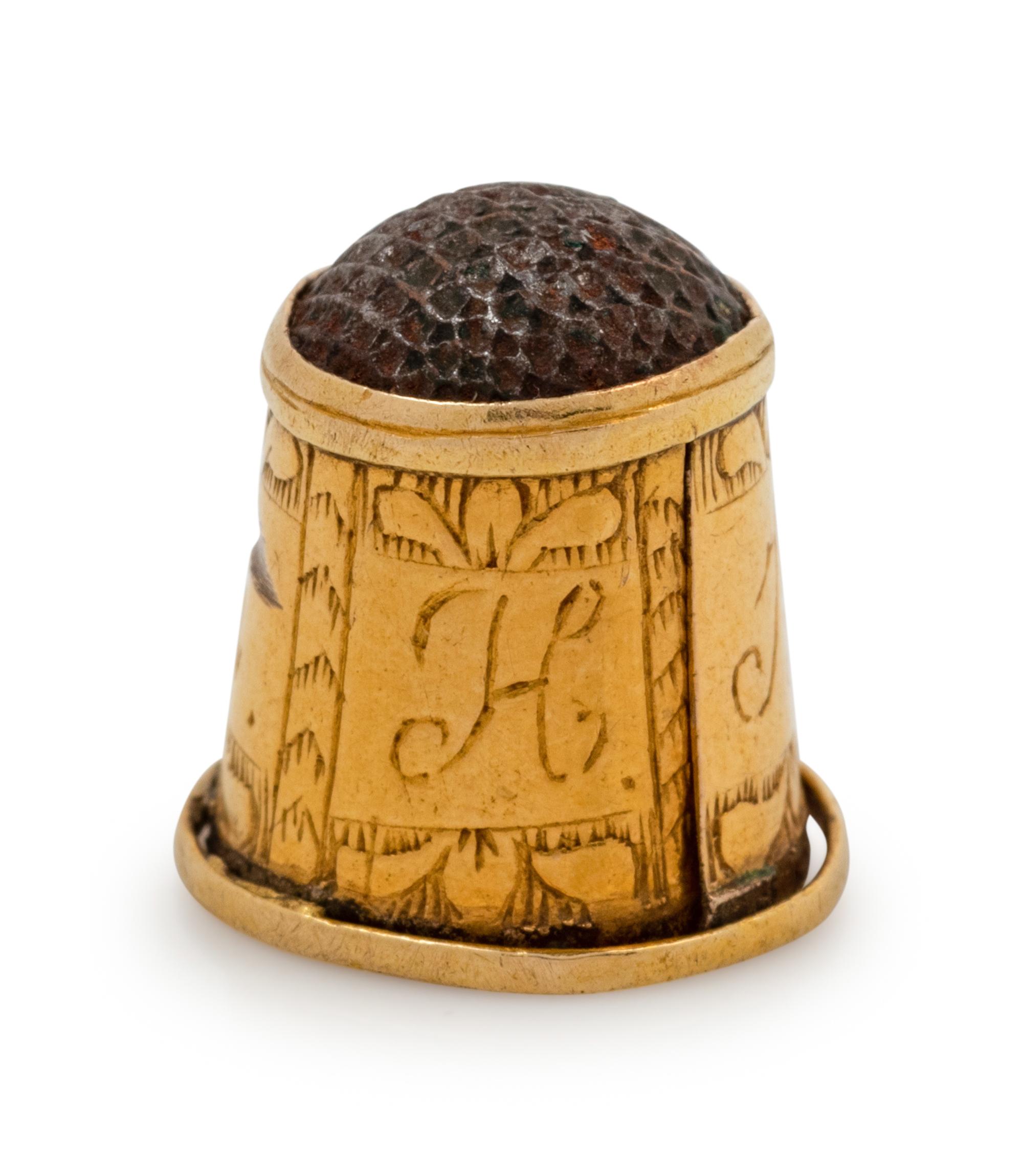 A Yellow Gold Child's Thimble