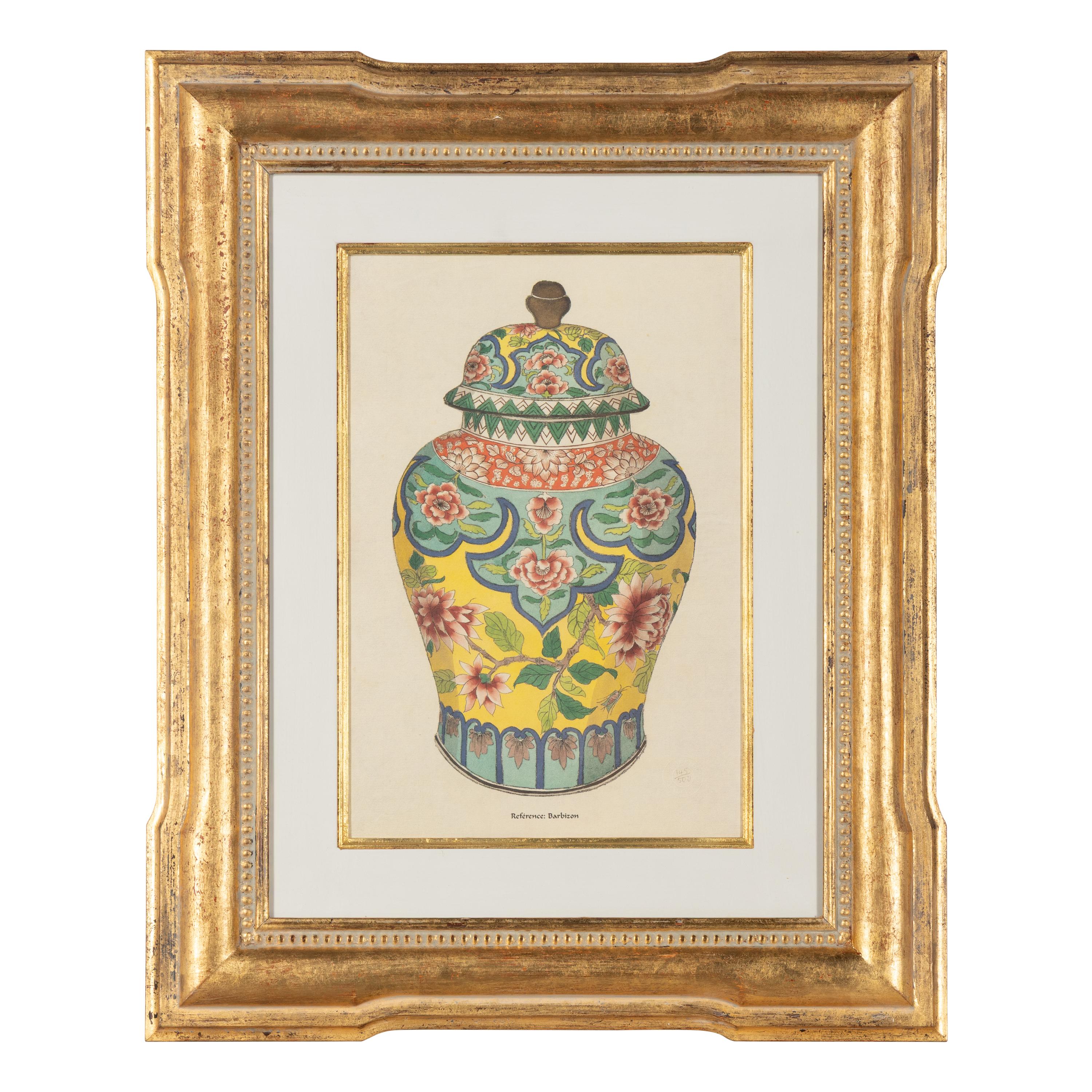 A Set of Six Framed Prints of Chinese Porcelain Vases