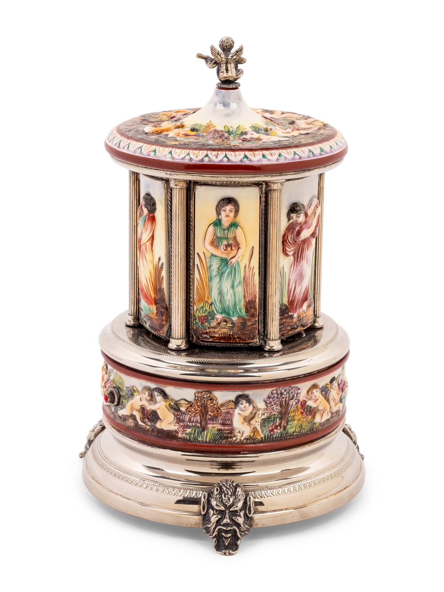 A Capodimonte Musical Cigar Box