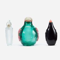 Three Chinese glass snuff bottles
