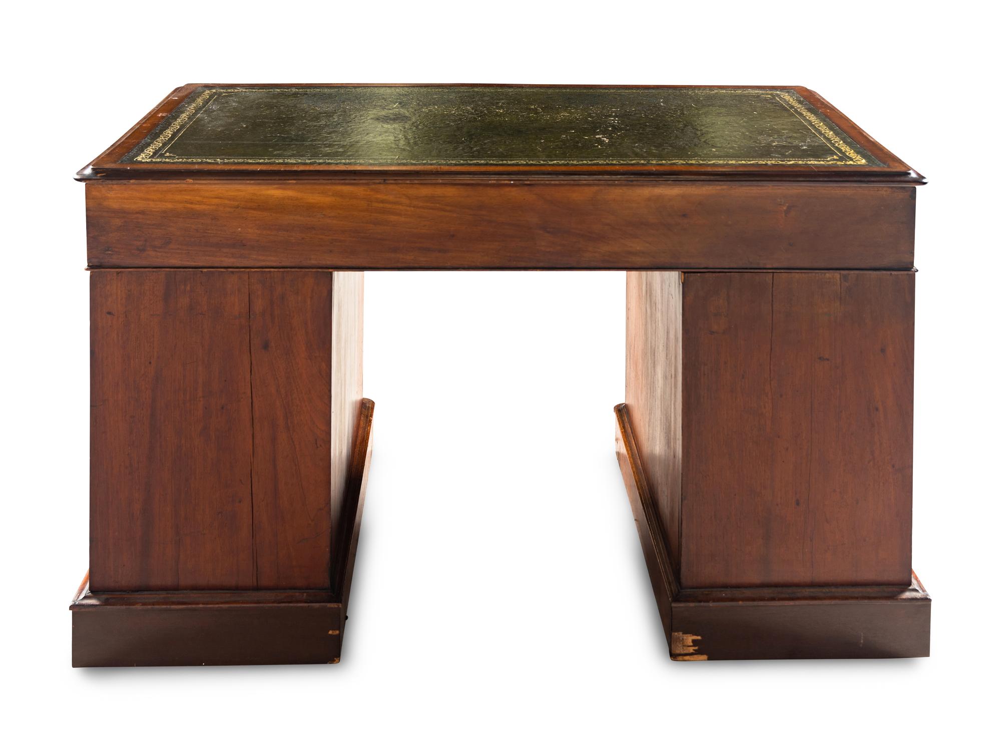 A Victorian Mahogany Pedestal Desk