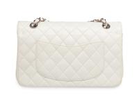 Chanel Medium Classic Flap Bag in White Caviar Leather