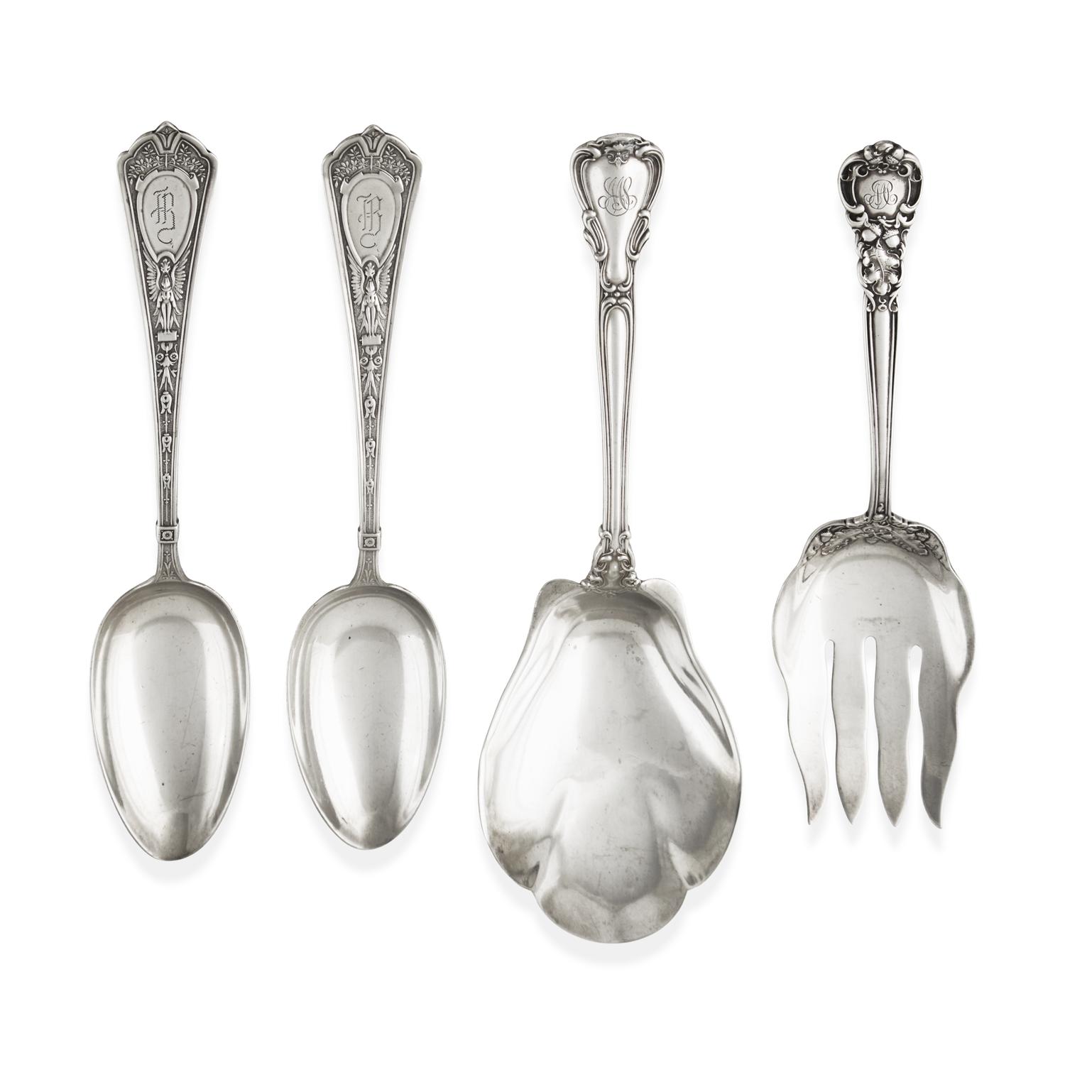 A Group of Four American Silver Flatware Serving Articles