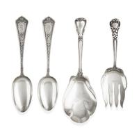 A Group of Four American Silver Flatware Serving Articles