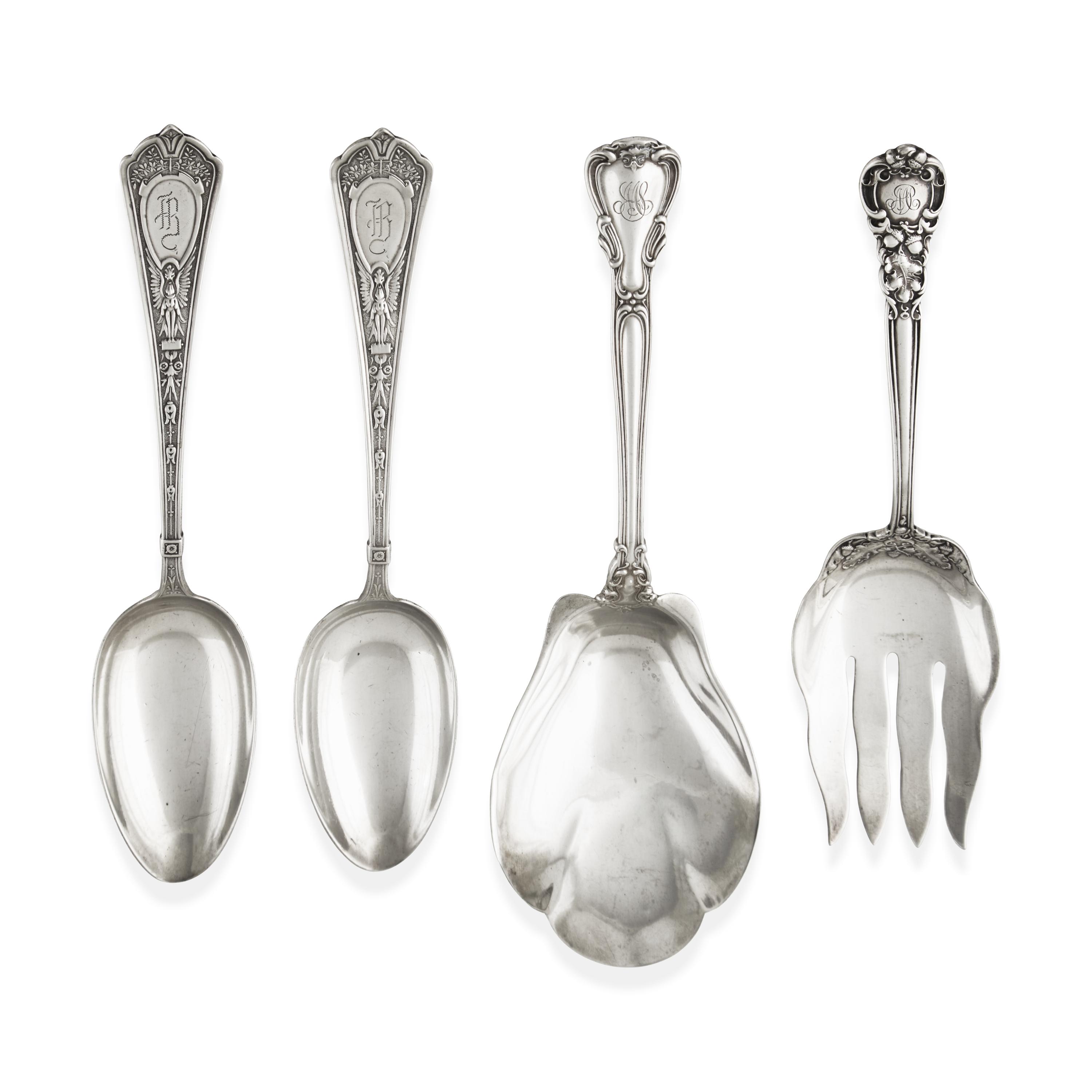 A Group of Four American Silver Flatware Serving Articles