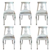 A Set of Six Empire Painted Side Chairs 18" W x 19" D x 35" H — France, Circa 1820