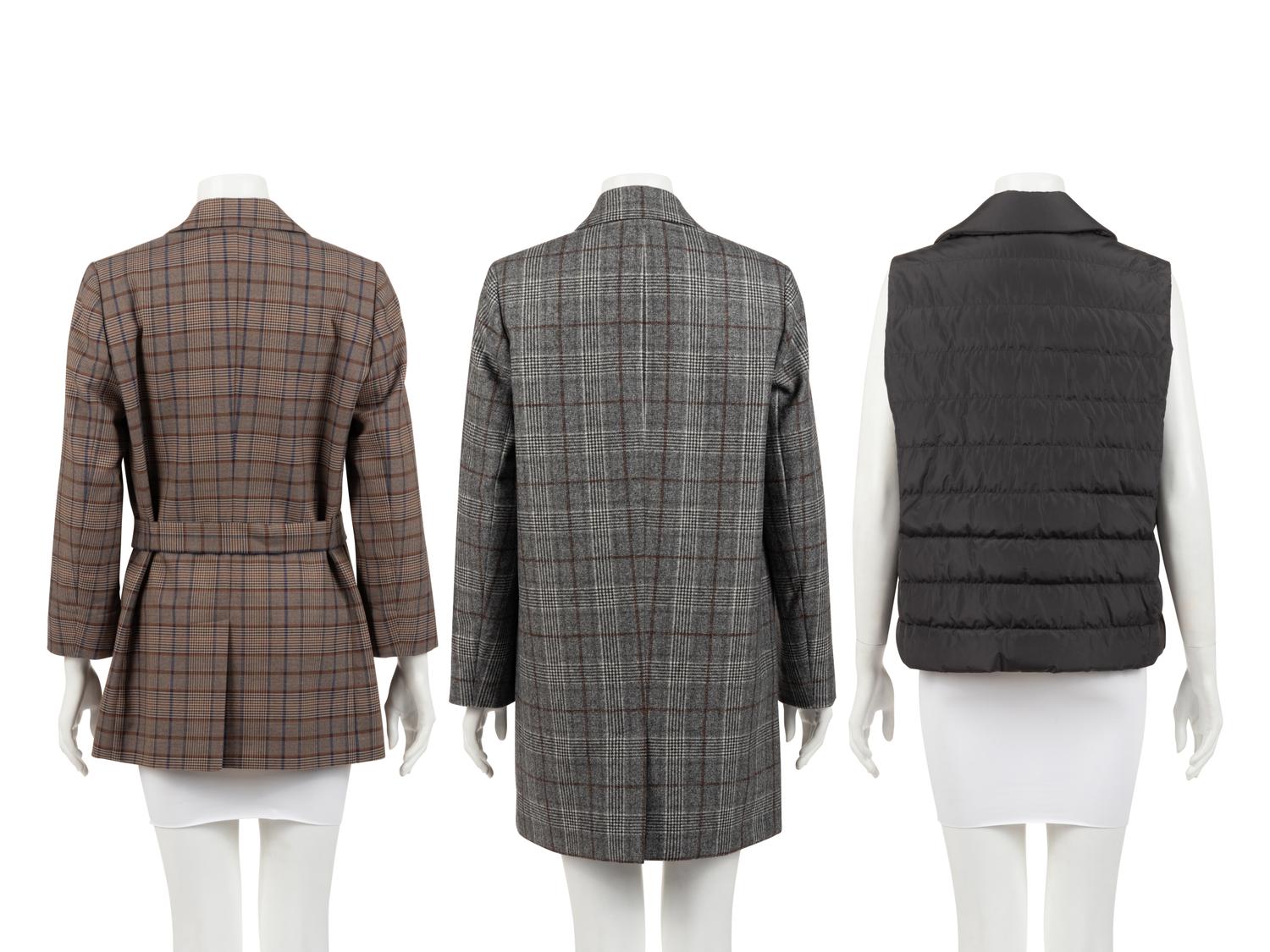 Three Brunello Cucinelli Pieces: One Puff Vest and Two Jackets