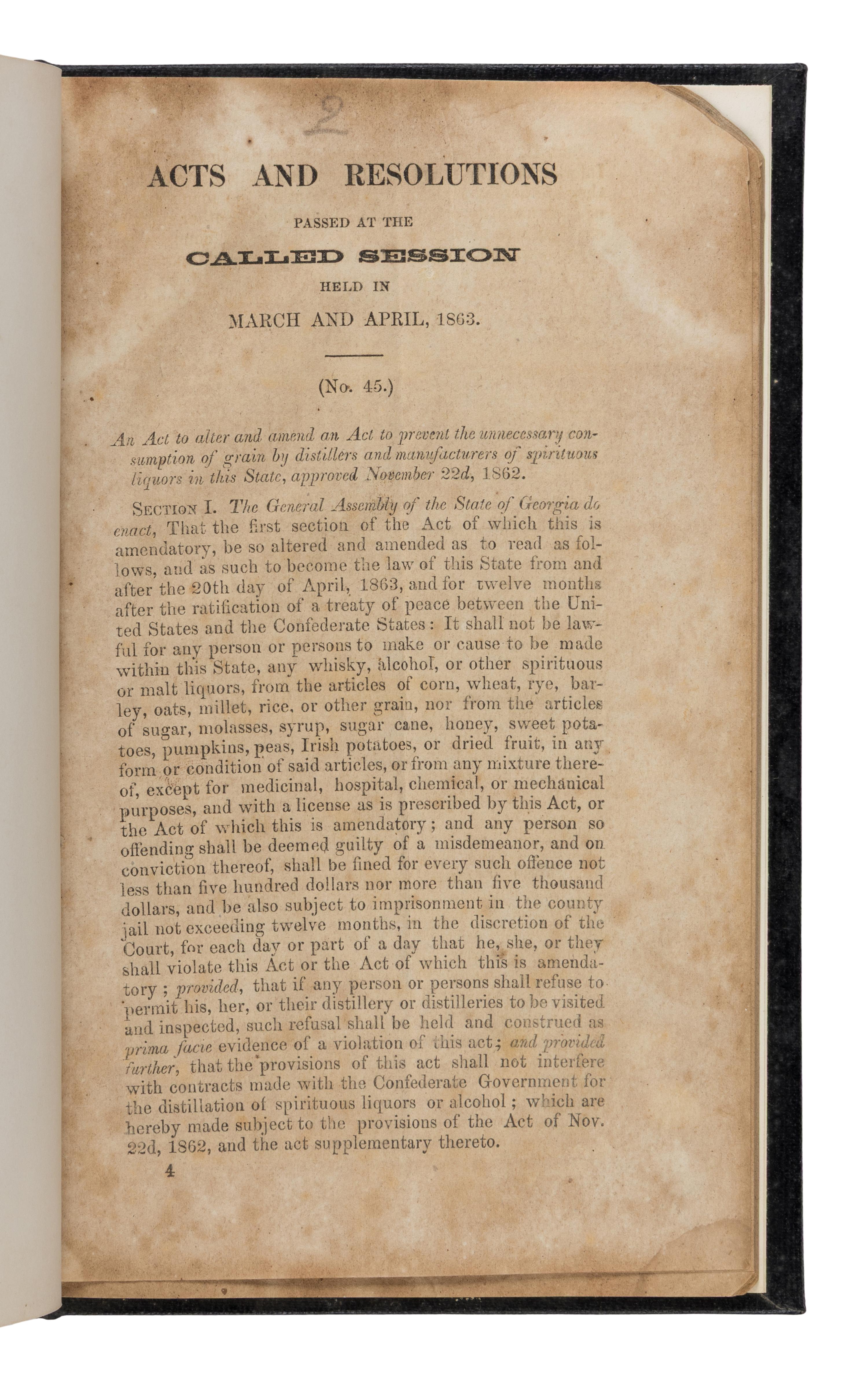 [Civil War - Georgia]. A group of 6 titles, comprising:
