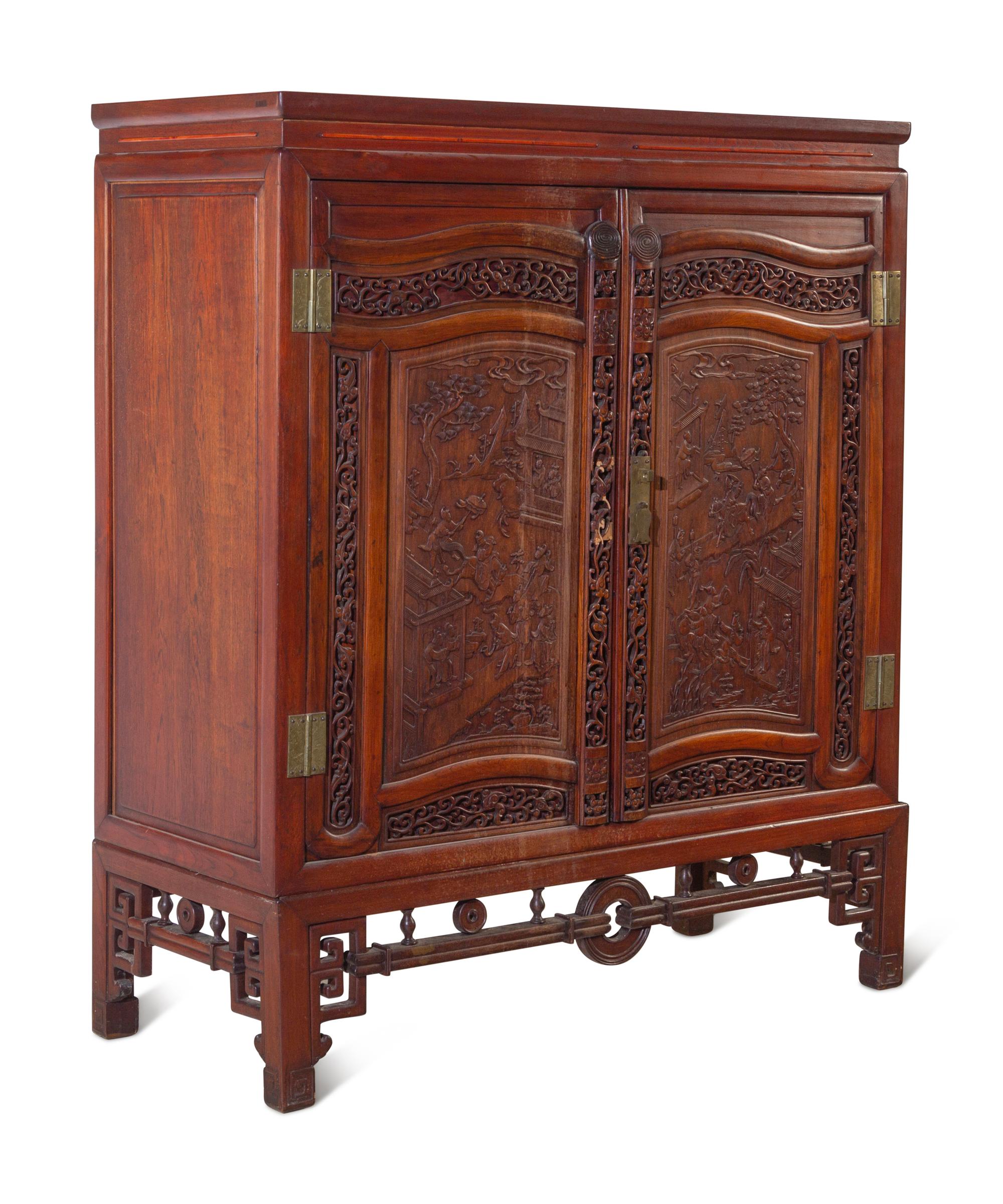 A Chinese Export Hardwood Cabinet