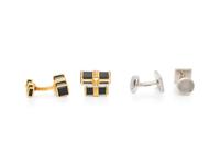 TWO PAIRS OF SIGNED CUFFLINKS