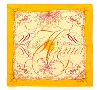 A Pair of Hermes Silk Pocket Squares, 16" x 16".