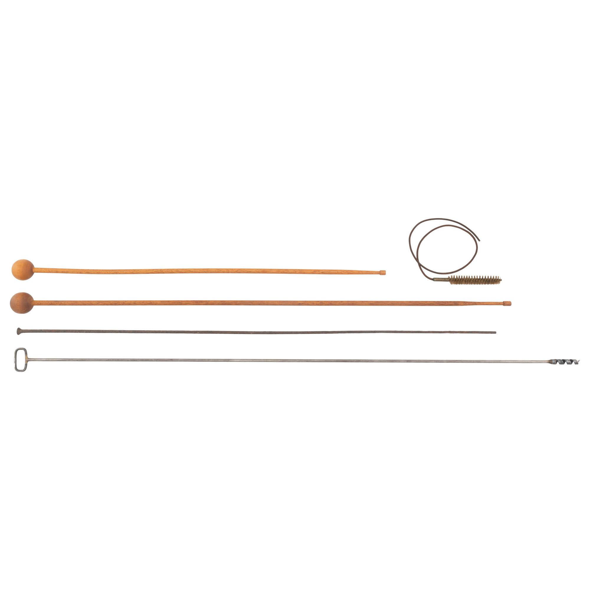 Group of Two Trapdoor Barracks Cleaning Rods, an Iron Ramrod, a Cleaning Rod & A Carbine Cleaning Brush