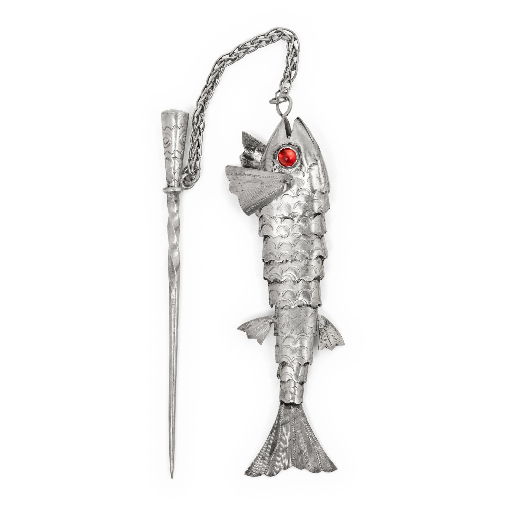 Four Silver Articulated Fish Fashion Accessories
