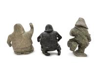 Three Inuit Carved Stone Figures