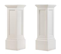 A Pair of White Painted Pedestals Height 39 1/4 x width 13 3/4 x depth 13 3/4 inches. — 20TH CENTURY