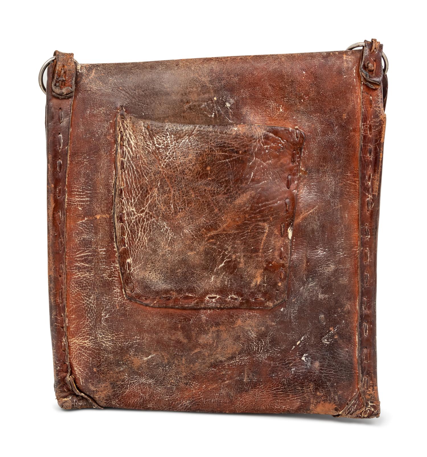 A Middle Eastern Coin Applied Leather Bag