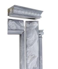 An Italian Carved Bardiglio Imperiale Marble Chimneypiece
