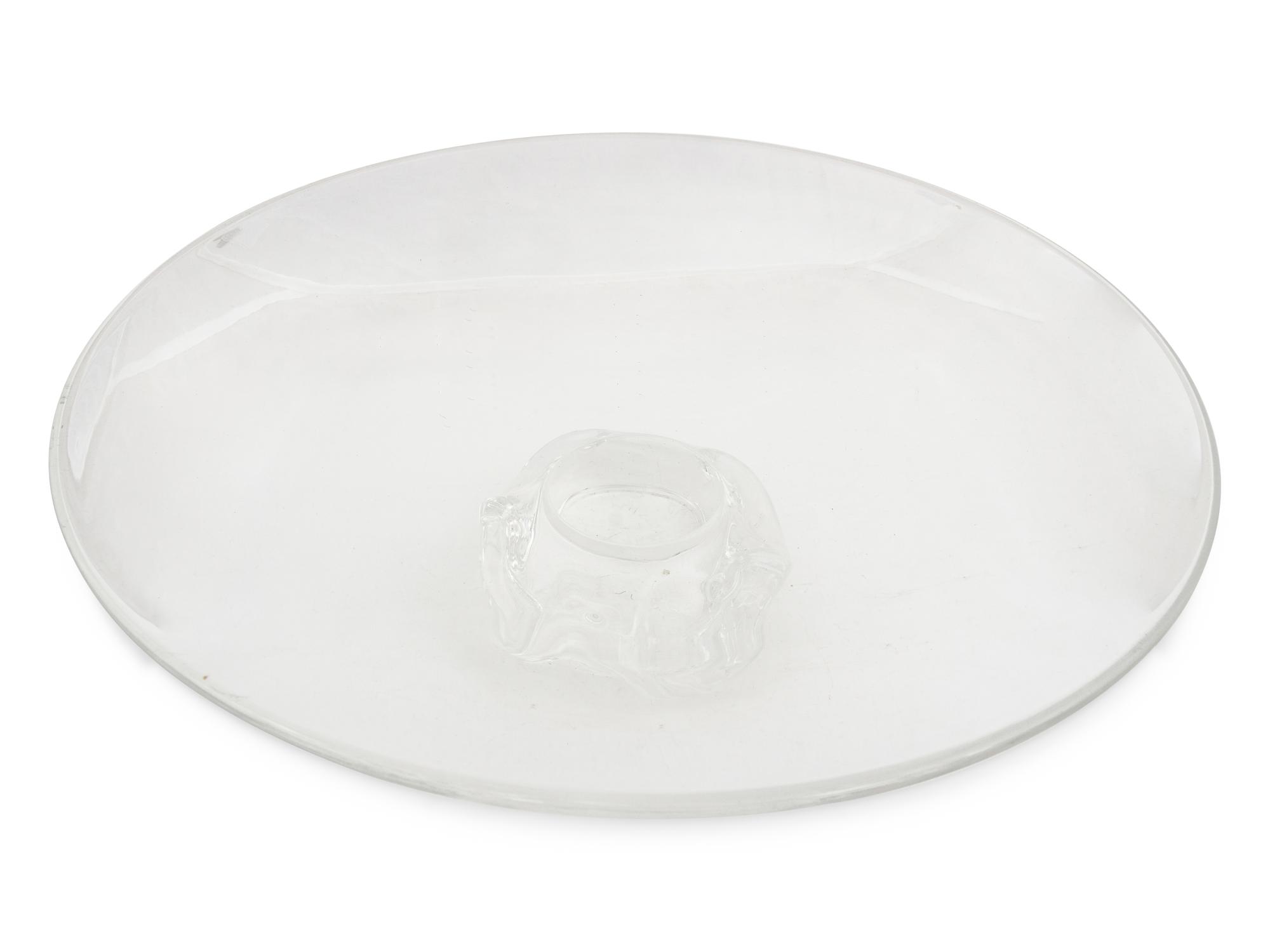 A Steuben Center Bowl and a Collection of Steuben Fruit