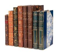 [FINE BINDINGS] -- A group of 7 works in 8 volumes finely bound, comprising: