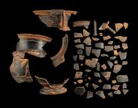 66 Attic Red-Figured Column Krater Fragments with Warriors
