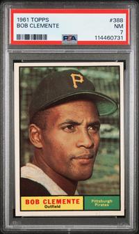 A 1961 Topps Roberto Clemente Baseball Card No. 388 (PSA 7 NM)