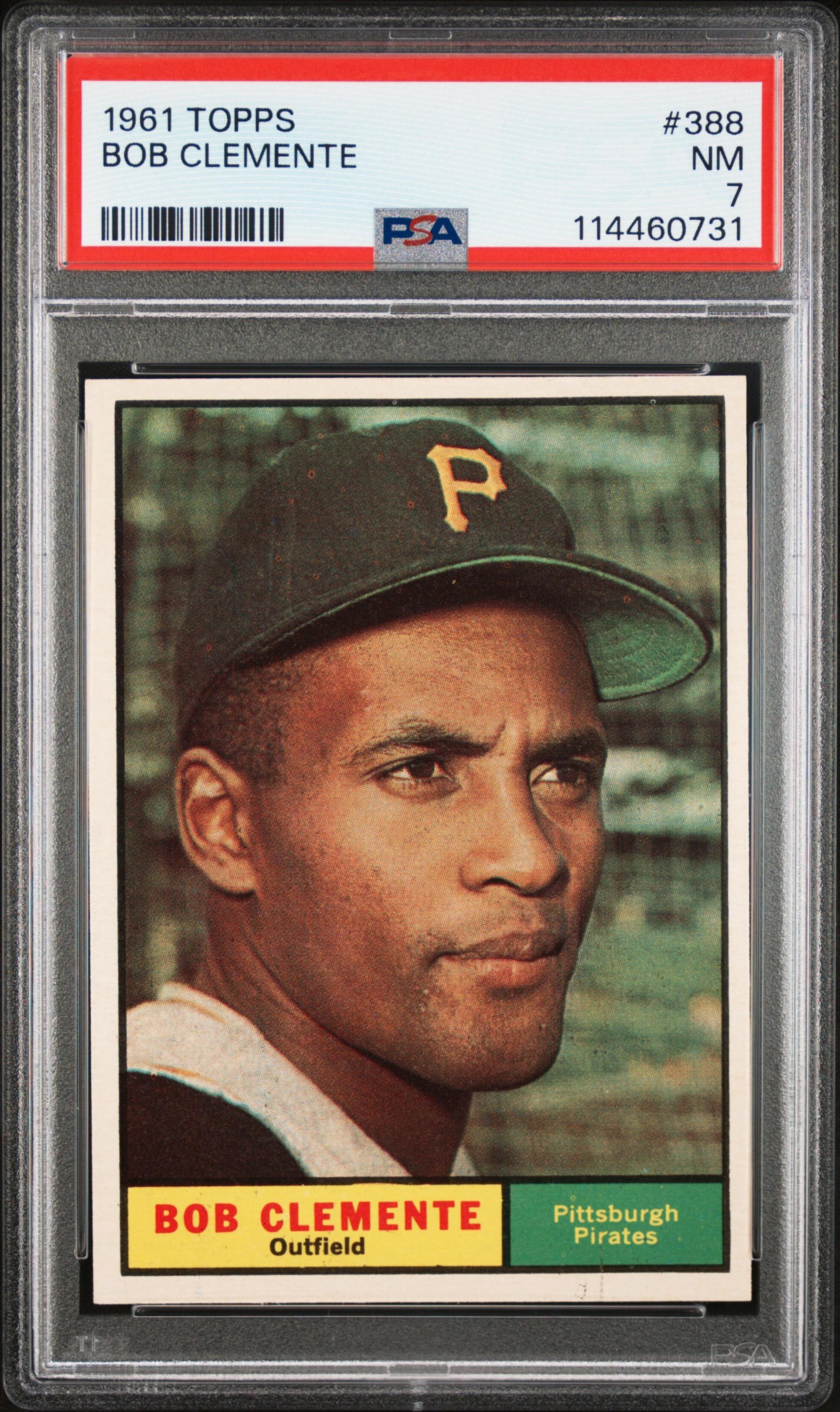 A 1961 Topps Roberto Clemente Baseball Card No. 388 (PSA 7 NM)