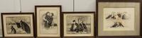 Honore Daumier, (French, 1808-1879), Two plates from Les gens de justice and one plate from Les beaux jours de la vie, together with L'
