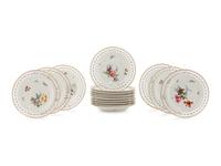 A Set of Sixteen Herend Porcelain Reticulated Dessert Plates