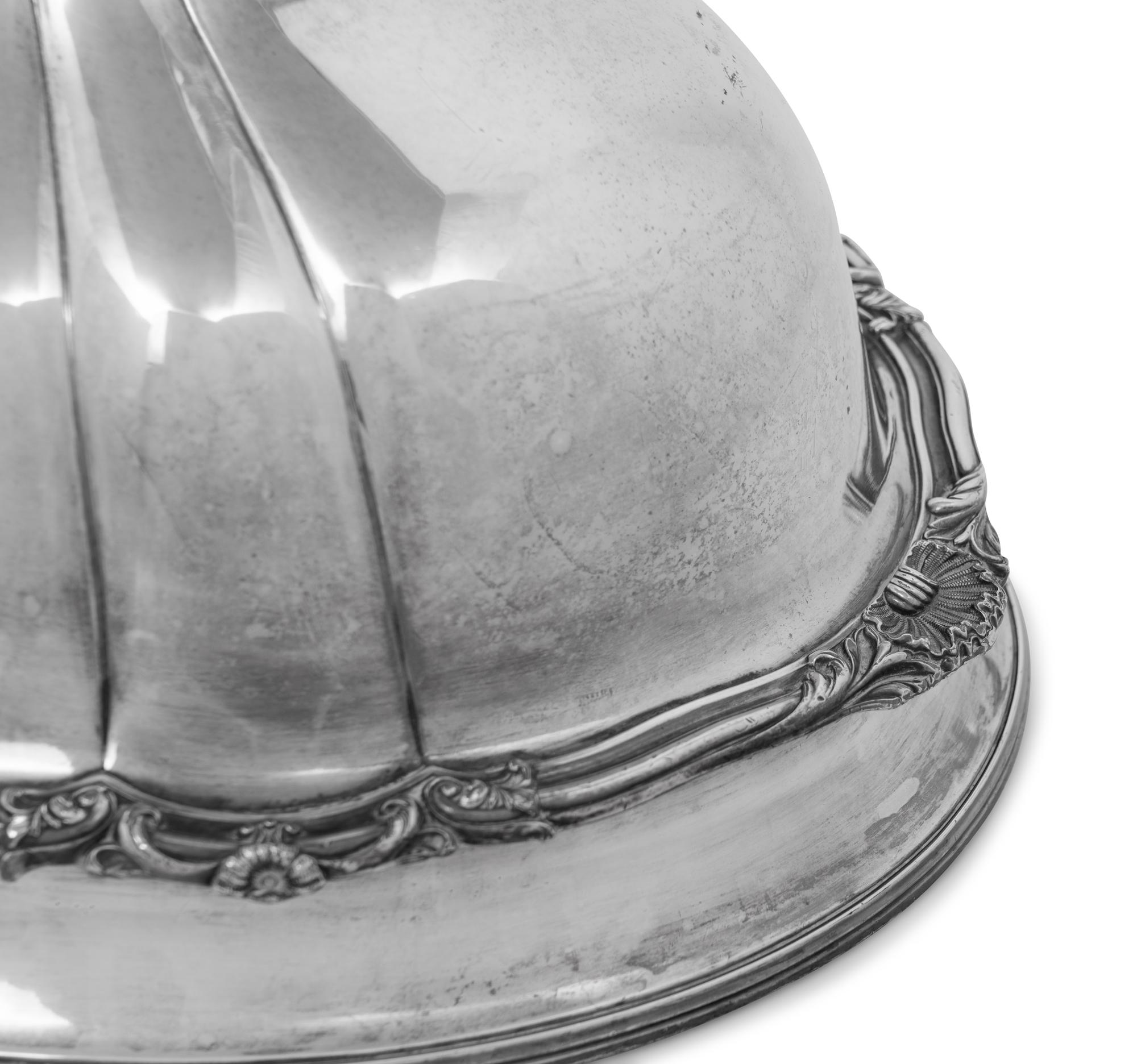 A George IV Silver-Plate Entree Dish and Cover and an Associated Meat Cloche