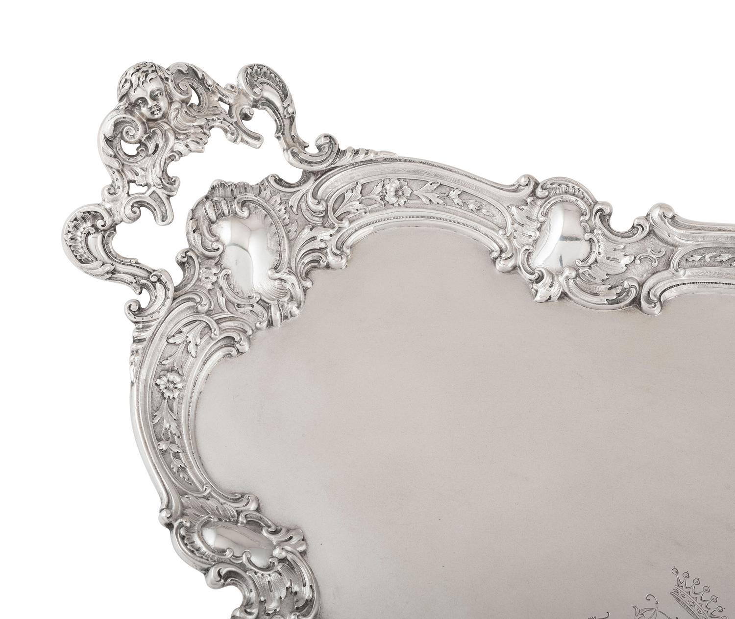 A German Rococo Style Silver Tray