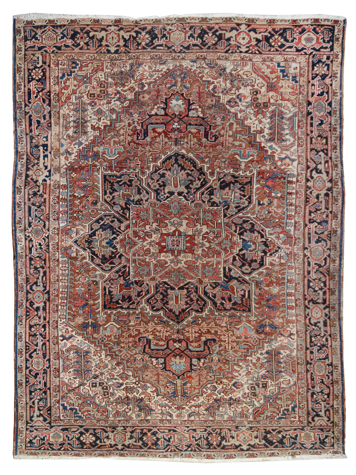 A Heriz Wool Rug 11 feet 10 inches x 9 feet 8 1/2 inches.