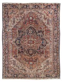 A Heriz Wool Rug 11 feet 10 inches x 9 feet 8 1/2 inches.