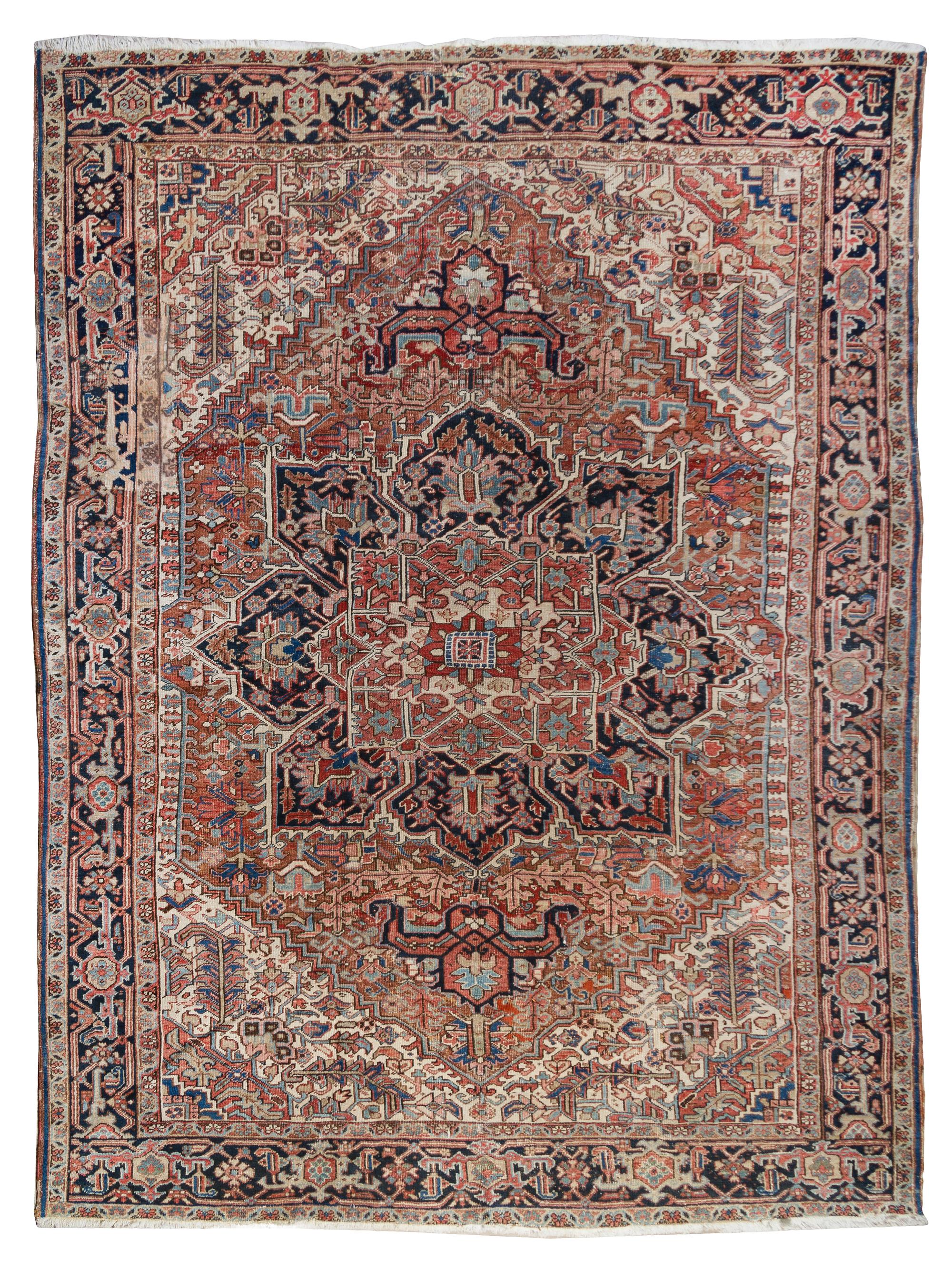 A Heriz Wool Rug 11 feet 10 inches x 9 feet 8 1/2 inches.