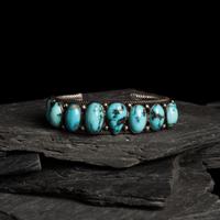 Navajo Twisted Wire and Turquoise Cuff Bracelet