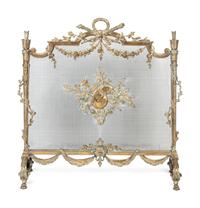 A Louis XVI Style Gilt Bronze Fire Screen