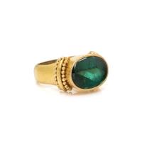 ELIZABETH LOCKE, YELLOW GOLD AND GREEN TOURMALINE RING