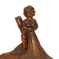 A Continental Carved Walnut X-form Stool