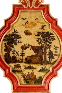 A Pair of Venetian Lacca Povera Cartouche Panels