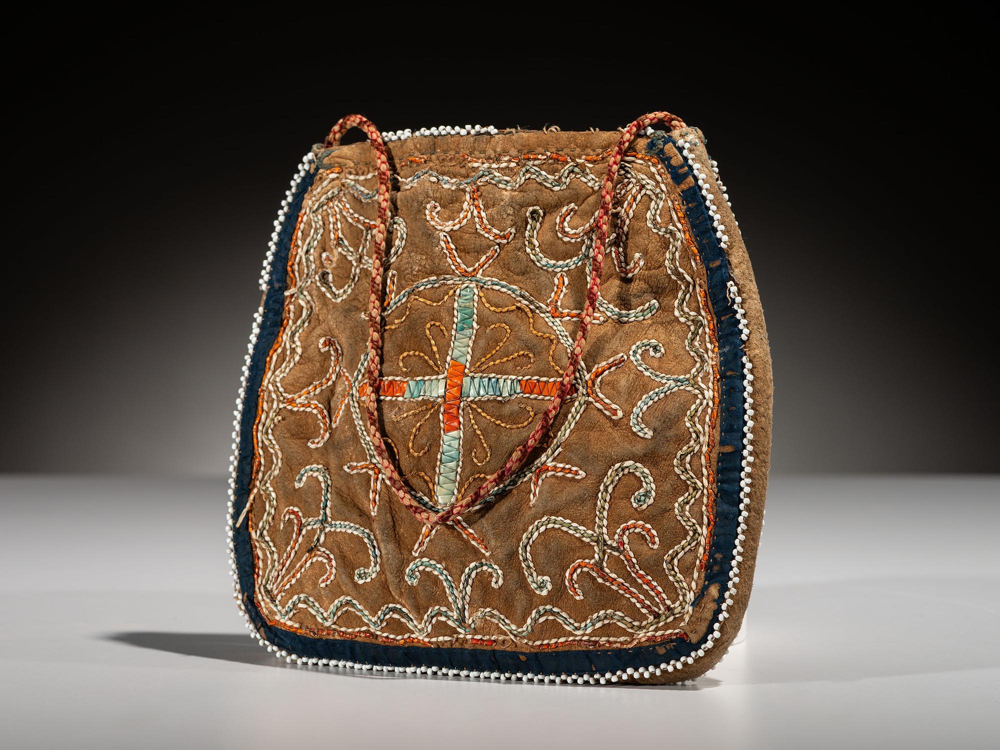 Haudenosaunee Quilled Hide Pouch