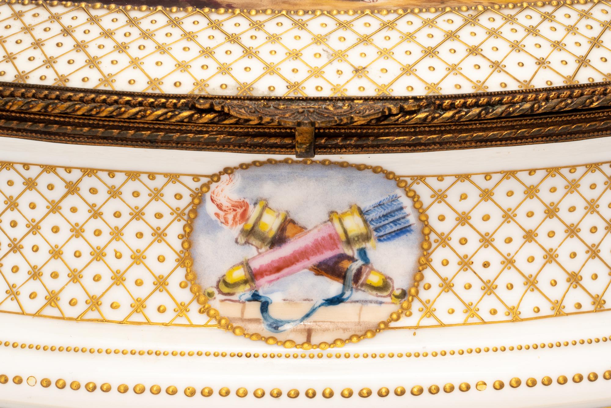 A Sèvres Style Porcelain Table Casket