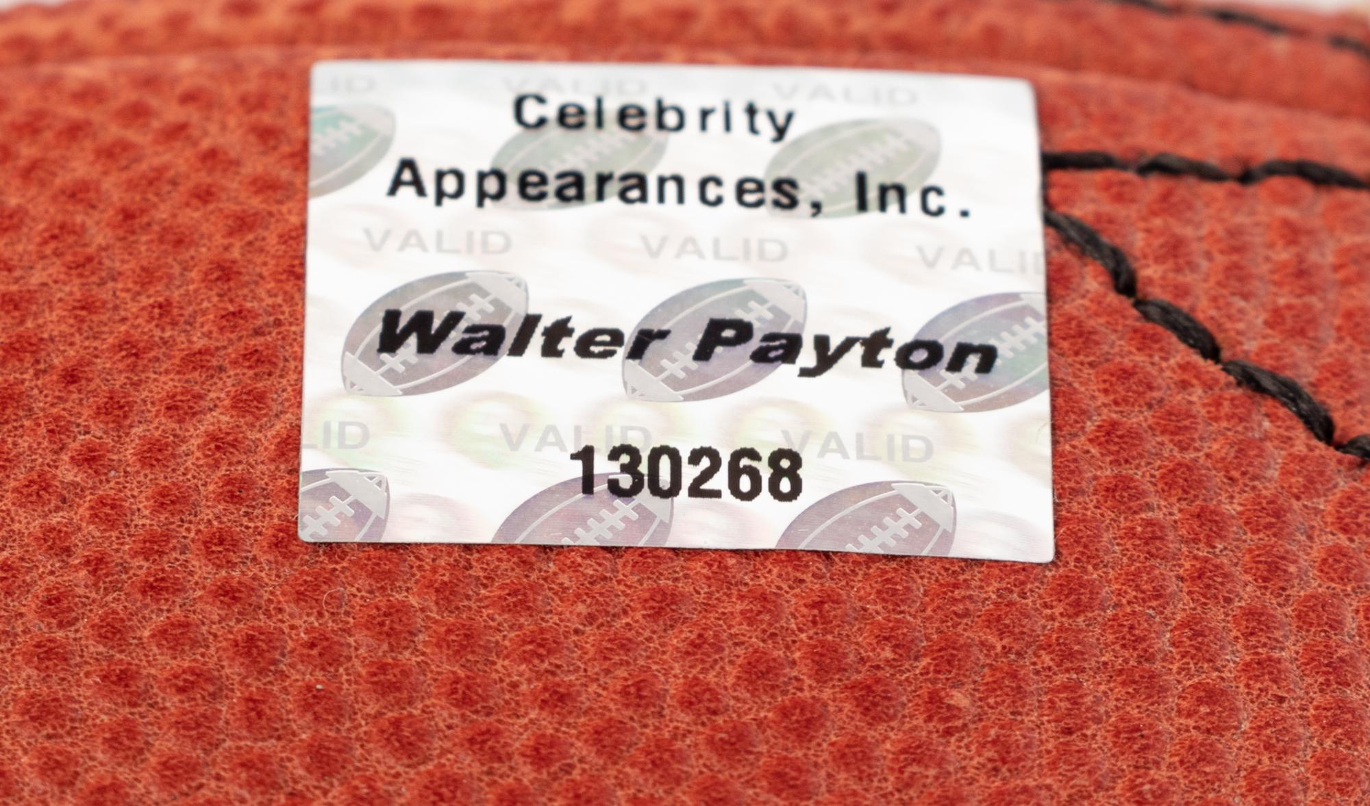 A Walter Payton Signed Autograph Football (Beckett Authentication Services BAS Certified),